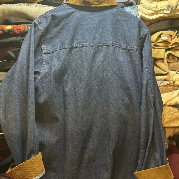 Vintage Sag Harbor Denim Corduroy Chore Barn Coat Jacket Womens Large - Picture 7 of 9